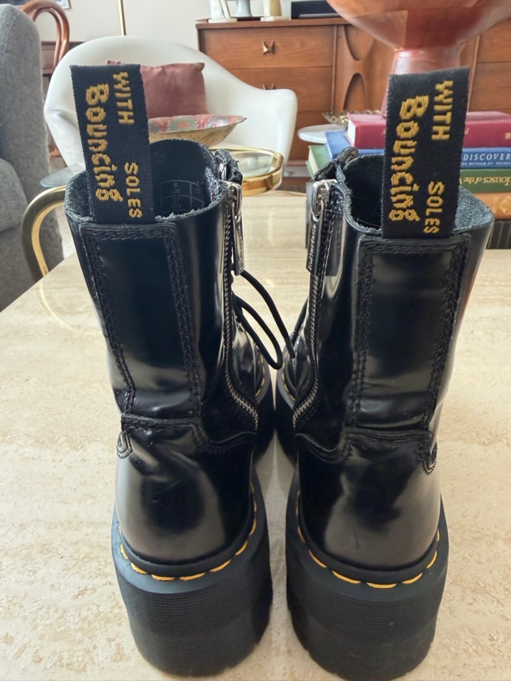 Dr. Martens Black Jadon Platform Lace-Up Boots Size 6 - Picture 9 of 17